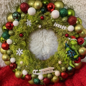 Grincs. Karácsonyi koszorú, kopogtató - karácsony - adventi díszek - adventi koszorú - Meska.hu
