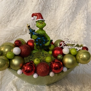 Grincs  Karácsonyi asztal disz  - karácsony - adventi díszek - adventi koszorú - Meska.hu