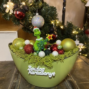 Grincs  Karácsonyi asztal disz  - karácsony - adventi díszek - adventi koszorú - Meska.hu
