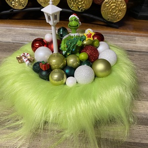 Grincs karácsonyi koszorú asztaldísz, Karácsony, Adventi díszek, Adventi koszorú, Mindenmás, MESKA