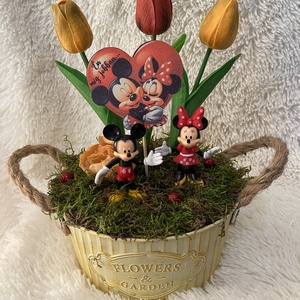  Disney Mickey , Minnie asztal disz , Otthon & Életmód, Dekoráció, Virágdísz és tartó, Virágtartó, Mindenmás, MESKA