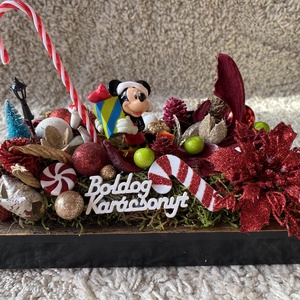 Disney Mickey Egér karácsonyi asztal disz  - karácsony - karácsonyi lakásdekoráció - karácsonyfadíszek - Meska.hu