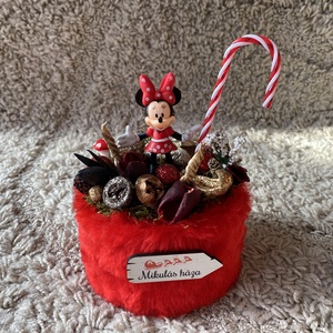 Disney Minnie Egér karácsonyi asztal disz  - karácsony - karácsonyi lakásdekoráció - karácsonyfadíszek - Meska.hu