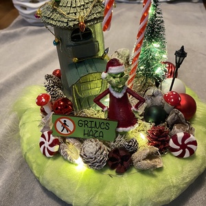 Grincs karácsonyi asztal disz  - karácsony - adventi díszek - adventi asztaldísz - Meska.hu