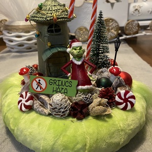 Grincs karácsonyi asztal disz  - karácsony - adventi díszek - adventi asztaldísz - Meska.hu