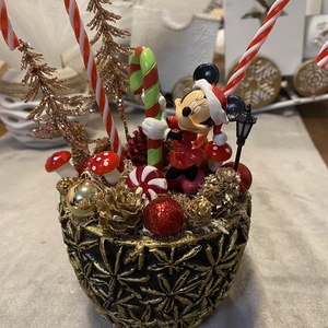 Disney Minnie karácsonyi asztal disz  - karácsony - karácsonyi lakásdekoráció - karácsonyfadíszek - Meska.hu