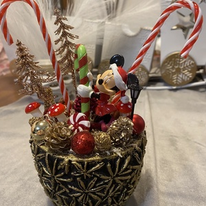 Disney Minnie karácsonyi asztal disz  - karácsony - karácsonyi lakásdekoráció - karácsonyfadíszek - Meska.hu