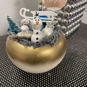 Disney olaf karácsonyi asztal disz  - karácsony - karácsonyi lakásdekoráció - karácsonyfadíszek - Meska.hu