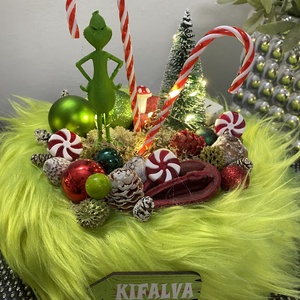 Grincs karácsonyi asztal disz  - karácsony - adventi díszek - adventi asztaldísz - Meska.hu