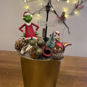 Grincs karácsonyi asztaldísz - karácsony - adventi díszek - adventi koszorú - Meska.hu