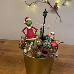 Grincs karácsonyi asztaldísz - karácsony - adventi díszek - adventi koszorú - Meska.hu