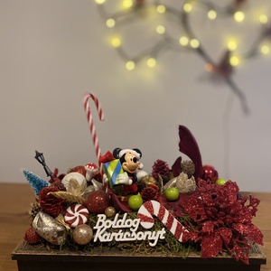 Disney Mickey  karácsonyi asztaldísz, Karácsony, Adventi díszek, Adventi koszorú, Mindenmás, MESKA