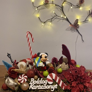 Disney Mickey  karácsonyi asztaldísz - karácsony - adventi díszek - adventi koszorú - Meska.hu