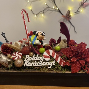 Disney Mickey  karácsonyi asztaldísz - karácsony - adventi díszek - adventi koszorú - Meska.hu