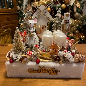 egérkés Karácsonyi asztaldísz, Karácsony, Adventi díszek, Adventi asztaldísz, Mindenmás, MESKA