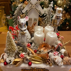 egérkés Karácsonyi asztaldísz - karácsony - adventi díszek - adventi asztaldísz - Meska.hu