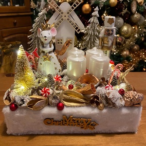egérkés Karácsonyi asztaldísz - karácsony - adventi díszek - adventi asztaldísz - Meska.hu