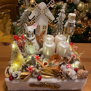 egérkés Karácsonyi asztaldísz - karácsony - adventi díszek - adventi asztaldísz - Meska.hu