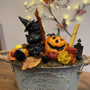   Halloween öszi  asztal disz  - otthon & életmód - dekoráció - halloween - halloweeni ajtódíszek és ablakdíszek - Meska.hu