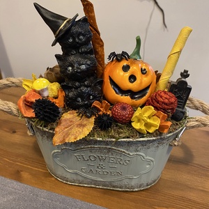   Halloween öszi  asztal disz  - otthon & életmód - dekoráció - halloween - halloweeni ajtódíszek és ablakdíszek - Meska.hu