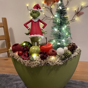 Grincs karácsonyi asztaldísz - karácsony - adventi díszek - adventi asztaldísz - Meska.hu