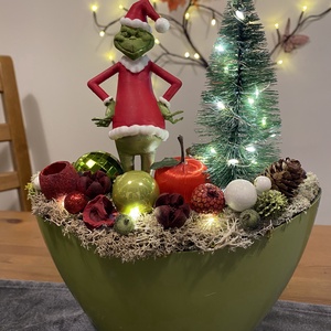 Grincs karácsonyi asztaldísz - karácsony - adventi díszek - adventi asztaldísz - Meska.hu