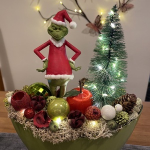 Grincs karácsonyi asztaldísz - karácsony - adventi díszek - adventi asztaldísz - Meska.hu