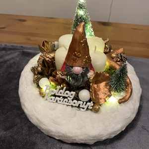 Karácsonyi advent    asztal dísz  - karácsony - adventi díszek - adventi koszorú - Meska.hu