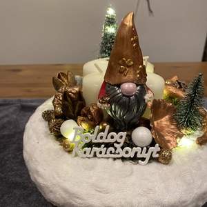 Karácsonyi advent    asztal dísz  - karácsony - adventi díszek - adventi koszorú - Meska.hu
