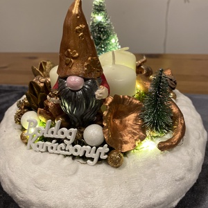 Karácsonyi advent    asztal dísz  - karácsony - adventi díszek - adventi koszorú - Meska.hu