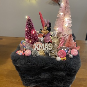 Disney Minnie karácsonyi  asztal disz  - karácsony - karácsonyi lakásdekoráció - ünnepi asztaldekoráció - Meska.hu