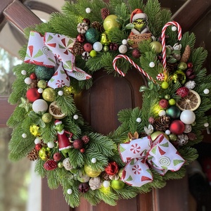  Grincs karácsonyi ajtó disz  - karácsony - karácsonyi lakásdekoráció - karácsonyi ajtódíszek - Meska.hu