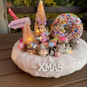  Disney Minnie karácsonyi asztal disz  - karácsony - karácsonyi lakásdekoráció - karácsonyi ajtódíszek - Meska.hu