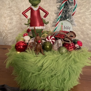 Grincs karácsonyi asztal disz  - Meska.hu