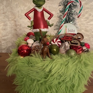 Grincs karácsonyi asztal disz  - karácsony - karácsonyi lakásdekoráció - ünnepi asztaldekoráció - Meska.hu