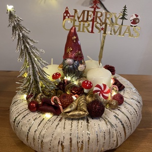 Karacsonyi advent asztal disz , Karácsony, Adventi díszek, Adventi asztaldísz, Mindenmás, MESKA