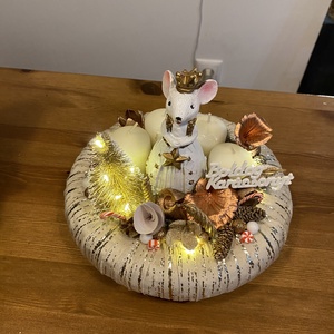 Karácsonyi advent   asztal disz  - karácsony - adventi díszek - adventi asztaldísz - Meska.hu