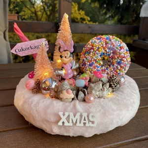 Disney Minnie  karácsonyi  koszorú - karácsony - karácsonyi lakásdekoráció - karácsonyfadíszek - Meska.hu