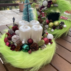 Grincs Karácsony ajtó és advent koszorú  - Meska.hu