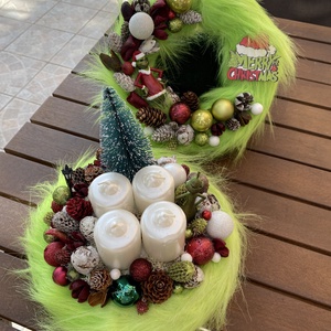 Grincs Karácsony ajtó és advent koszorú  - karácsony - karácsonyi lakásdekoráció - karácsonyfadíszek - Meska.hu