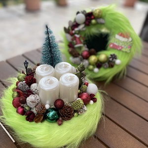 Grincs Karácsony ajtó és advent koszorú  - Meska.hu