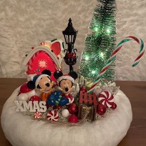 Disney Mickey és Minnie  asztal disz  - karácsony - karácsonyi lakásdekoráció - karácsonyi lakásdíszek - Meska.hu