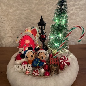 Disney Mickey és Minnie  asztal disz  - karácsony - karácsonyi lakásdekoráció - karácsonyi lakásdíszek - Meska.hu