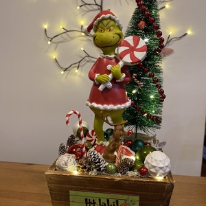 Grincs karacsonyi asztal disz , Karácsony, Karácsonyi lakásdekoráció, Karácsonyi lakásdíszek, Mindenmás, MESKA