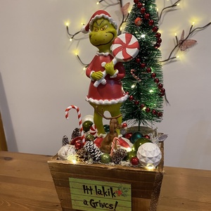 Grincs karacsonyi asztal disz  - karácsony - karácsonyi lakásdekoráció - karácsonyi lakásdíszek - Meska.hu