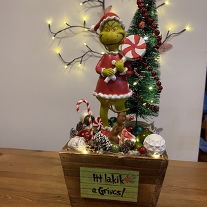 Grincs karacsonyi asztal disz  - karácsony - karácsonyi lakásdekoráció - karácsonyi lakásdíszek - Meska.hu