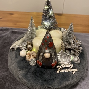 Karacsonyi advent manó asztal disz  - karácsony - adventi díszek - adventi koszorú - Meska.hu