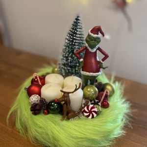 grincs karácsonyi advent asztal disz  - karácsony - adventi díszek - adventi asztaldísz - Meska.hu