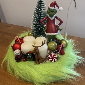 grincs karácsonyi advent asztal disz  - karácsony - adventi díszek - adventi asztaldísz - Meska.hu