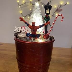 Karácsonyi Pókember  asztal disz  - karácsony - karácsonyi lakásdekoráció - ünnepi asztaldekoráció - Meska.hu